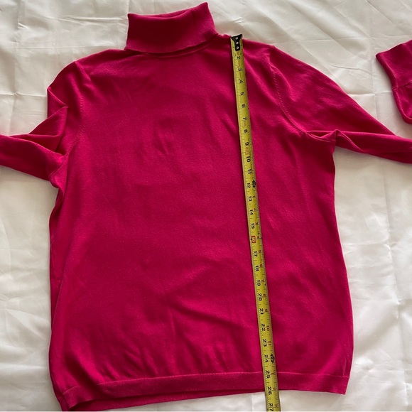 Talbots Knit Turtleneck Sweater XL Pink Barbiecore Quiet Luxury - Picture 7 of 13